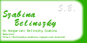 szabina belinszky business card